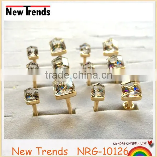 Fashion Square Clear Crystal New Model Wedding Ring for Women photo-6