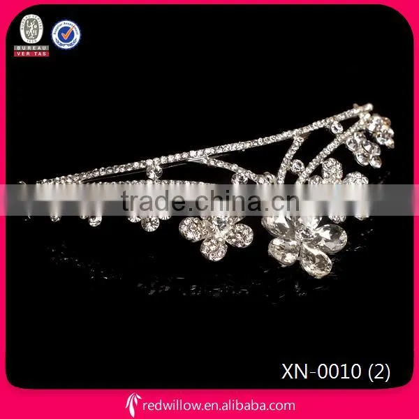 Topwedding Elegant Rhinestone Wedding Tiara With Flower Shaped Element For Bridal photo-2