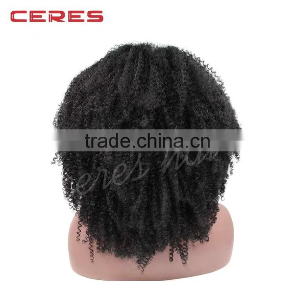 Short Afro Kinky Curly Full Lace Human Hair Wig 180% Density Brazilian Virgin Kinky Curly Wig for Sale photo-3