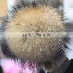 Natural Fur Pompoms / Fur Bobbles / Wholesale Raccoon Fur Pom Poms photo-2
