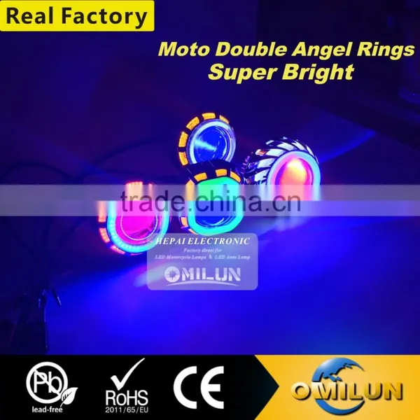 Factory Direct Double Angel Lamp Lens With Motorcycle Headlight/12 Warranty Months Quality Choice photo-3