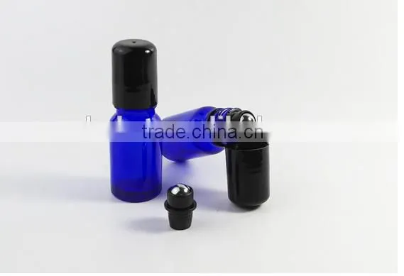 10ml Perfume Roller Ball Bottle Blue Glass Stainless Steel Bead Bottle photo-6