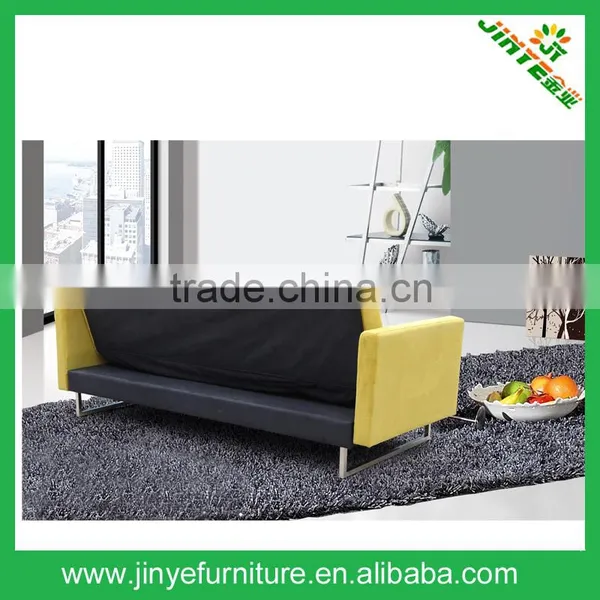 Modern Convertible Simplistic Linen Futon Bed, Yellow photo-4
