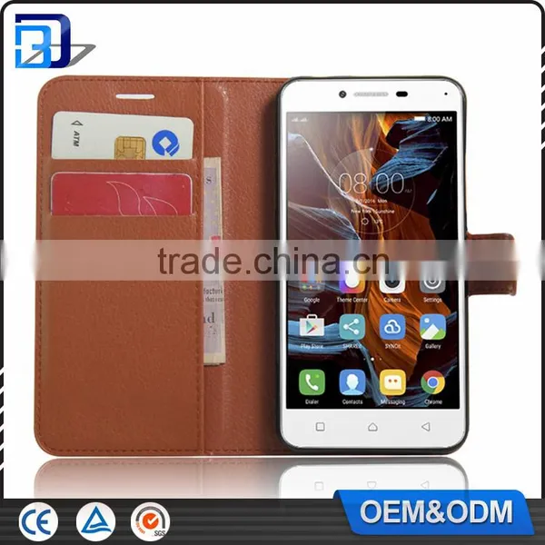 for Lenovo k5 Leather Case, Litchi Design Credit Card Wallet Stand Flip Leather Case for Lenovo Vibe K5 Mobile Phone Cover photo-2