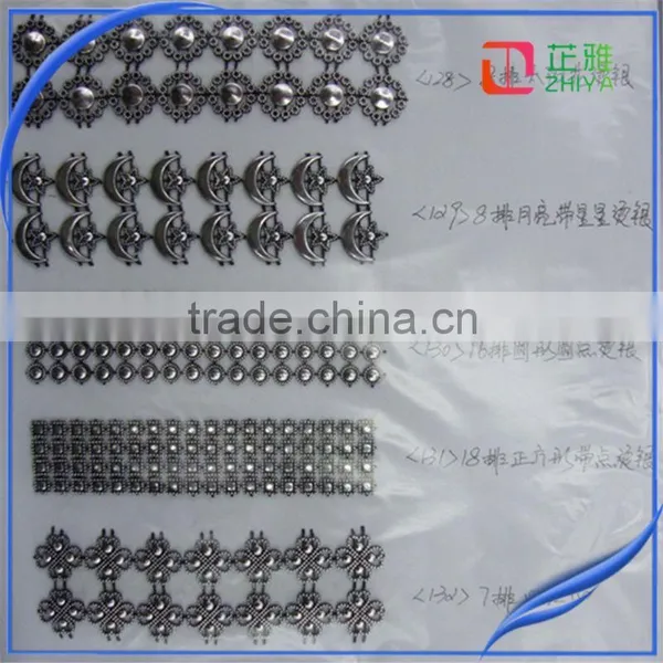 Decorative Furniture Trim Embroidered Trims India Embroidery Trim Cup Chain Rhinestone photo-3