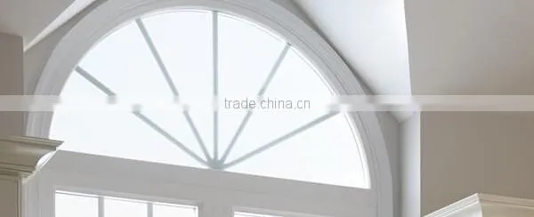 Aluminum Side Hung Casement Window With Half Round Spoked Pediment photo-4