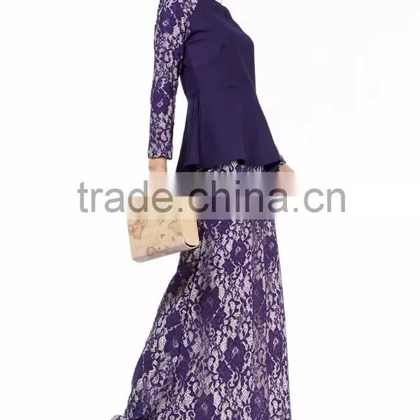 2016 New Arrival Fashion Muslim Wear Clothing Fashion Middle East Dubai Turkish Abaya Arabic Blouse Skirt Set