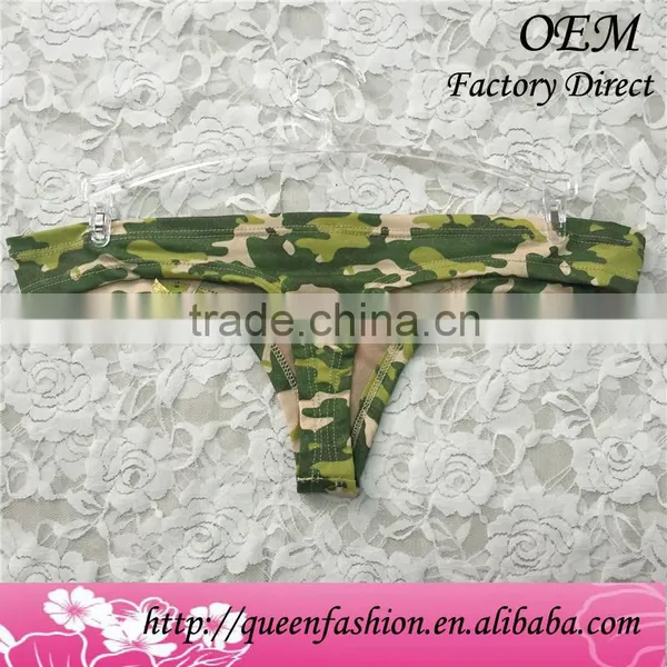 Light Pure Color Good Quality Thong Anti-Static Good Quality Woman Underwear Camouflage T-back photo-4