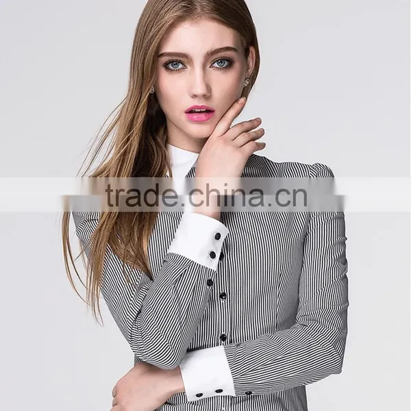 Wholesale Poplin Bussiness Lady Shirt/blouse Office Uniform photo-3