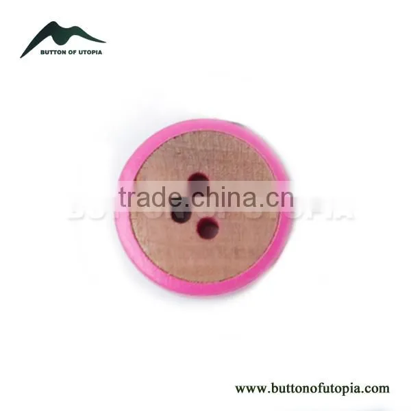 Colorful Natural Wooden Buttons 4 Hole Round Shirt Buttons Fit Sewing Crafting Scrapbooking