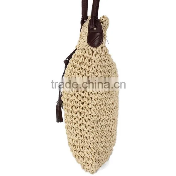 Small Woven Shoulder Bags Straw Summer Women Weave Burlap Jute Pouches Beach Travel Handbag photo-3