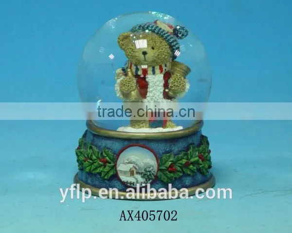 Customized Music Crystal Glass Snow Ball for Christmas Gift Resin Craft / Christmas Glass Snow Ball photo-3