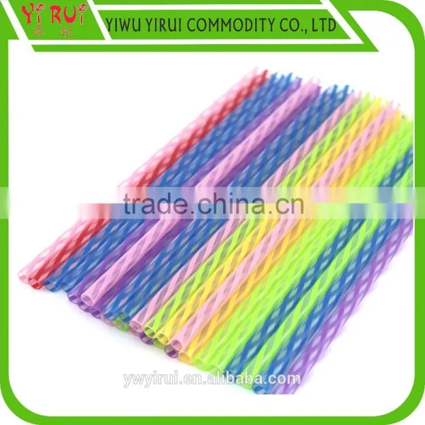 Factory Directly Supply Colorful Plastic Striped Straight Straws photo-4
