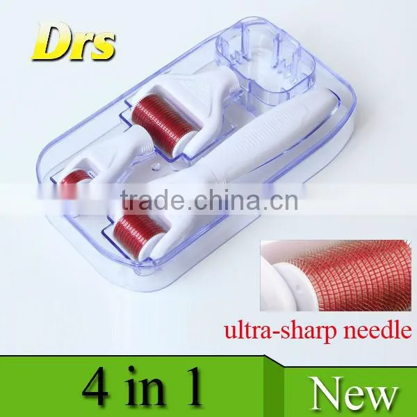 Titanium Alloy Needles Derma Roller 4 In1 Skin Roller With 3 Seperated Roller 300/720/1200pins photo-4