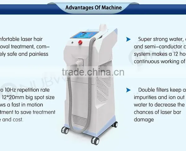 10 Layer Laser Bars 12*20 Big Spot Size Totally Painless Treatment Laser 808nm Hair Removal for Spa / Clinic / Salon photo-2