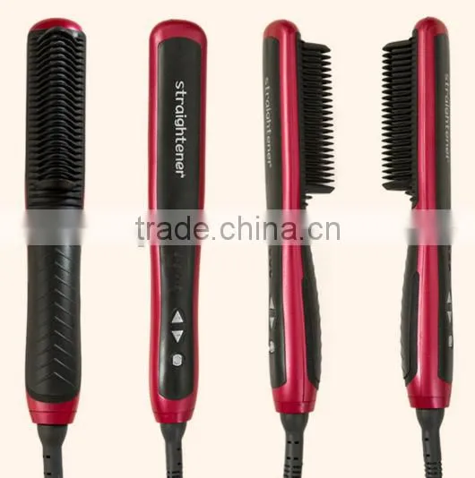 Fashion Professional Natrual Hair Straightener Brush Electric Hair Comb photo-3