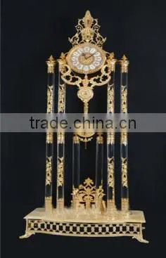 Brilliant Crystal Combined Gold Gilt Brass and Marble Clock, Home Decorative Pendulum Clock photo-2