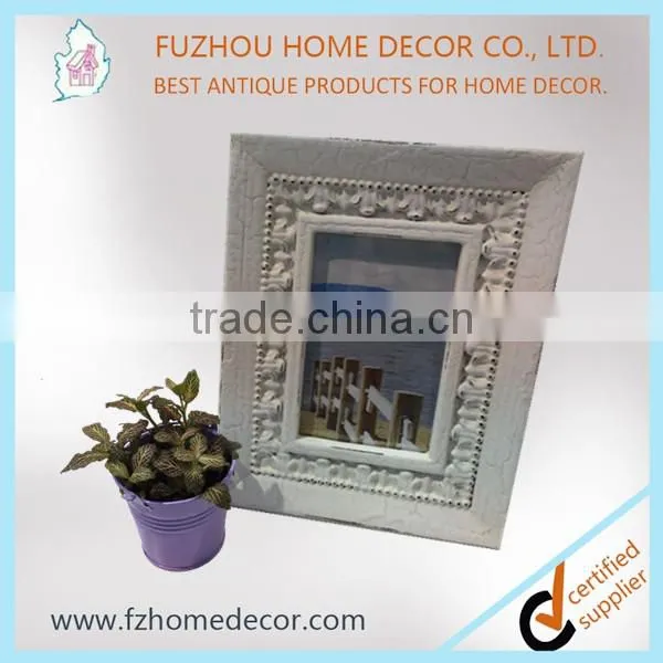 White Color Photo Picture Frame With Smooth Surface and Crack Painting Frame photo-5