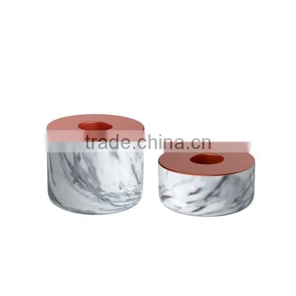 Natural Stone Marble Concrete Candle Jars With Lids for Container Holder Home Decor photo-5