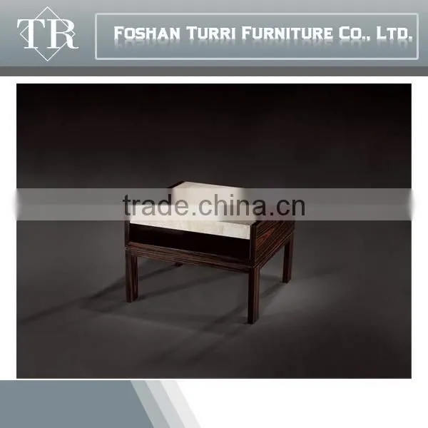 Antique MDF With Wooden Veneer Square Travertine Coffee Table photo-3