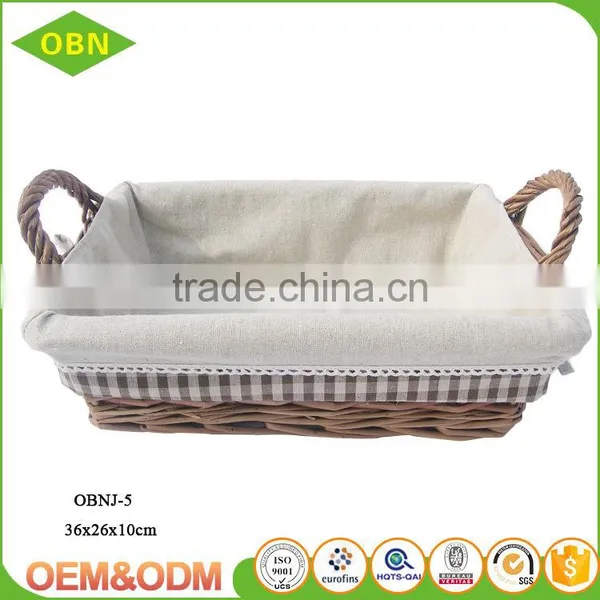 Custom China Best Sales Handmade Fabric Lining Cheap Wicker Bread Baskets for Supermarket Display photo-5