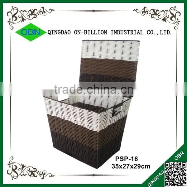 Woven Plastic Storage Bins With Lid photo-2