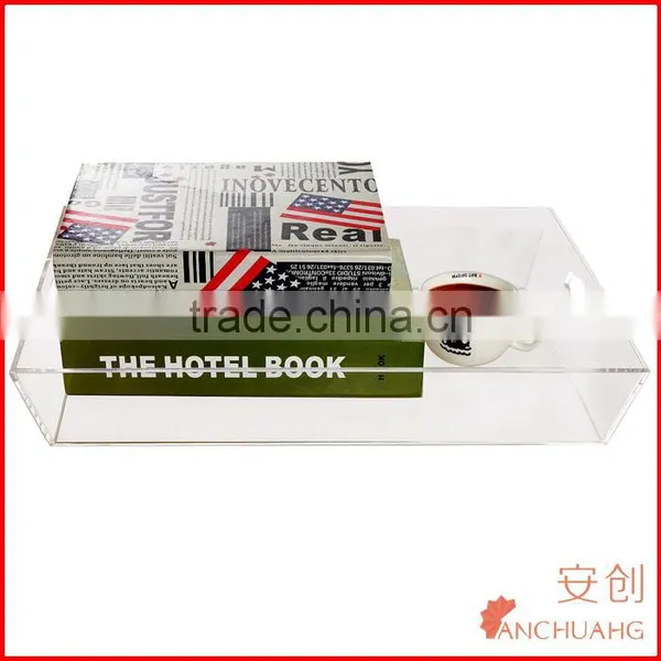 Deluxe Clear Acrylic Multipurpose Decorative Tray / Serving Tray With Handles photo-3