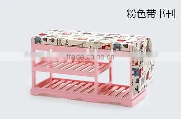 Solid Wood With Pads Two Layers of Stool in Shoes photo-3
