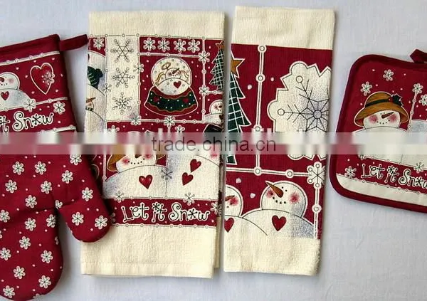 Christmas Gifts Kichen Textlie Sets Apron Sets Oven Glove Sets Tea Towel Sets photo-2