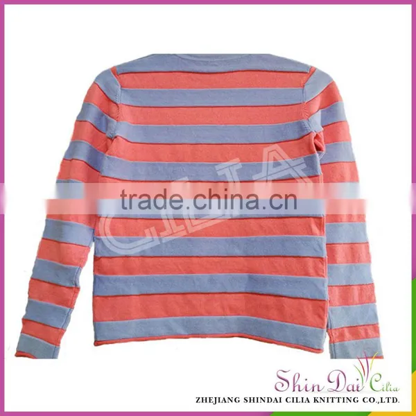 AA Grade Best Price Wholesale Stock Girl Winter Stripe Sweater photo-2