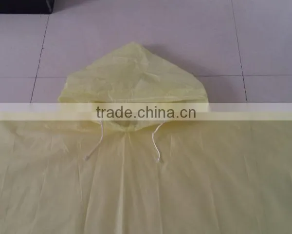 Promotional Adult Yellow PEVA Waterproof Poncho With Hooded photo-2