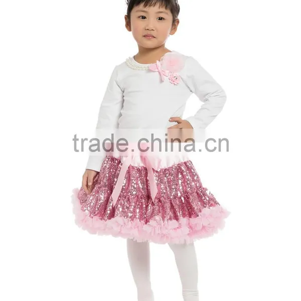 High Quality Girls Sequin Skirt Set,Fluffy Tutu Skirt Set For Girls photo-2