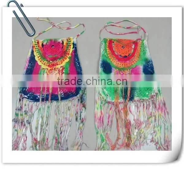 2015 New Latest Fashion Retro Classical Ladies Shoulder Bag With Tassels Handmade Braided Cotton Rope photo-3