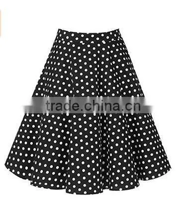 2017 Girls Long Dresses Women's Pleated Vintage Skirts Floral Print Casual Midi Skirt photo-5