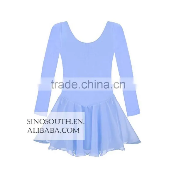 2017 New Arrival Solid Color Long Sleeve Girls Leotard Dance Leotards Dress photo-4