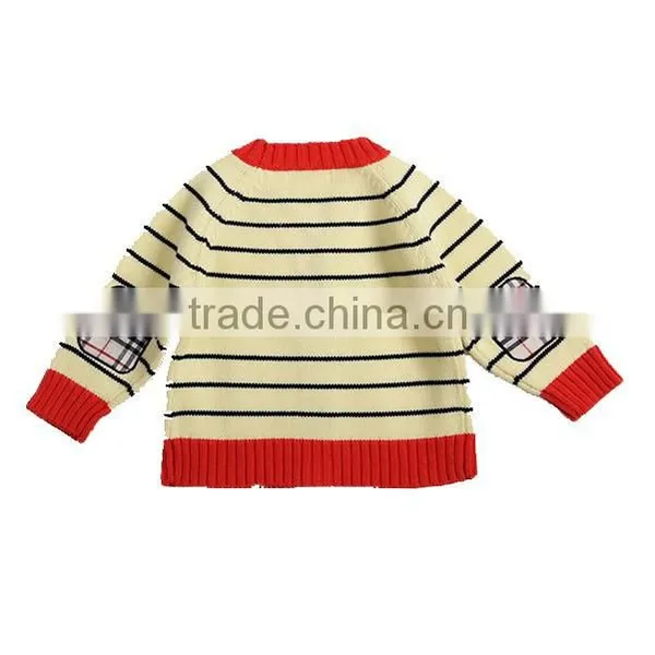 Contrast Color Trim Baby Cotton Sweater Cardigan photo-2