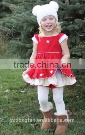 2016 Hot Sale Baby Girls Holiday Boutique Red Dress for Kids Girl Christmas Dresses photo-3