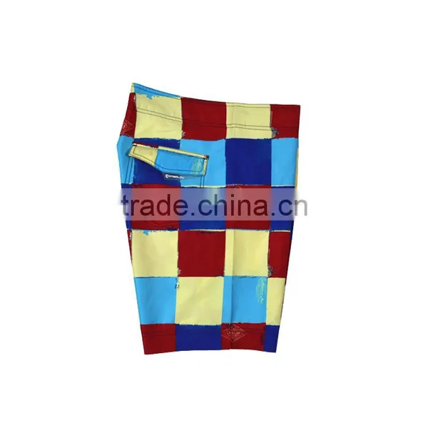 Men's Square Print 100% Polyester Microfibe Brushed Board Shorts Custom photo-3