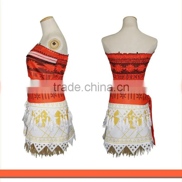 2017 New Girl Women Movie Polynesia Princess Moana Costume Dress Halloween photo-3