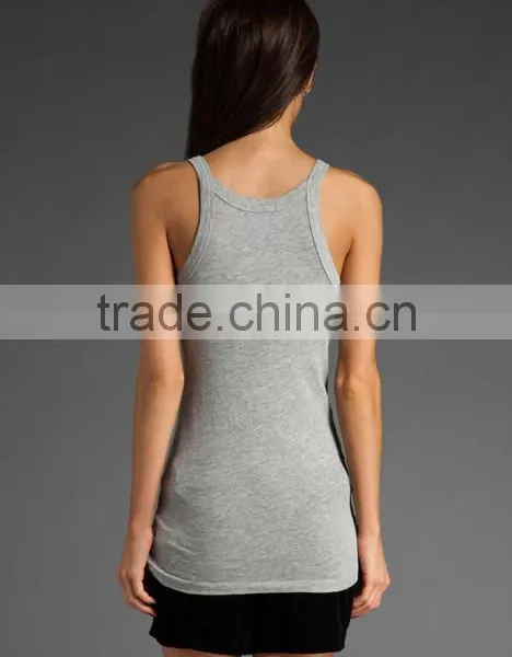 Dri Fit Grey Low Cut Yoga Tank Tops for Girls photo-3