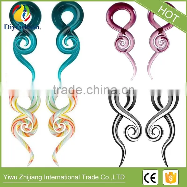 Colorful Glass Snail Ear Plug Fashion Body Piercing Jewelry photo-3