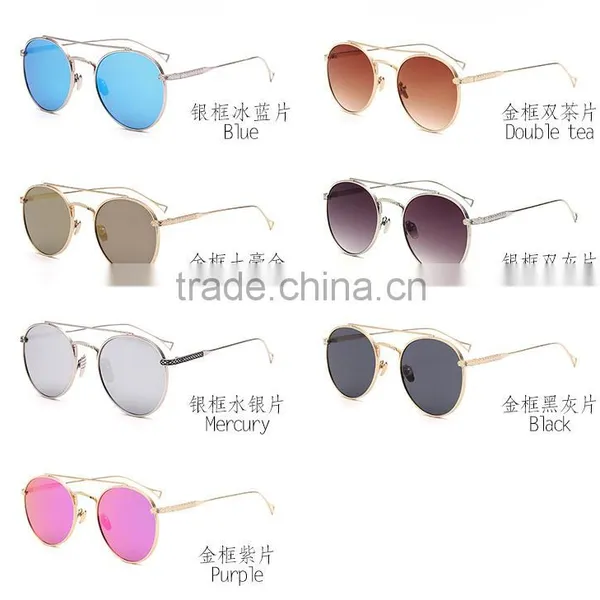 Fashion Metal Vintage UV Proof Round Mirror Steampunk Sunglass photo-2
