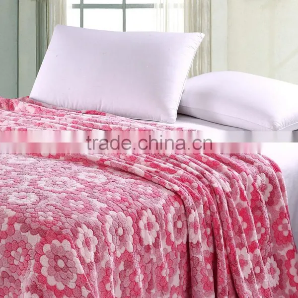 New Style Embossed 100%polyester Super Soft Coral Fleece Blanket/coral Fleece Fabric photo-2