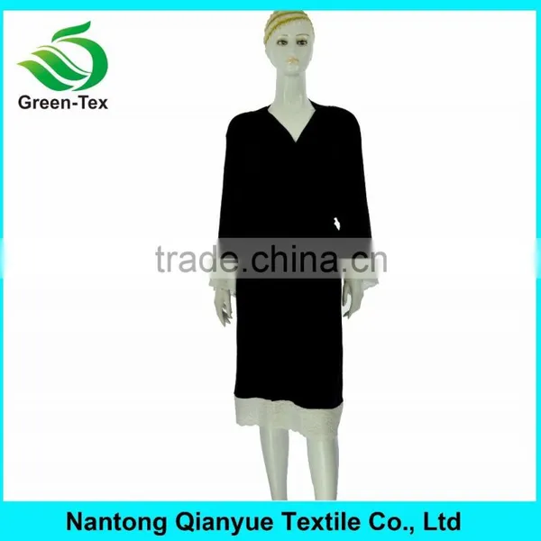 Wholesale Sleeping Soft Modal Robes With Trim Lace photo-4