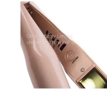 Gold CNV Pro Digital PTC Ceramic Titanium Plate Flat Hair Straightener + Hair Curler, 2 in 1 Straightening Curling Iron
