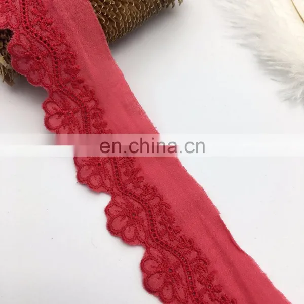 4cm Keqiao Hand Work OLT CR0037 African Switzerland Embroidery Lace Trim photo-2