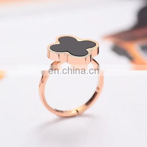 2017 New Fashion Luxury Beautiful Daily Wear Gold Clover Rings Designs photo-2