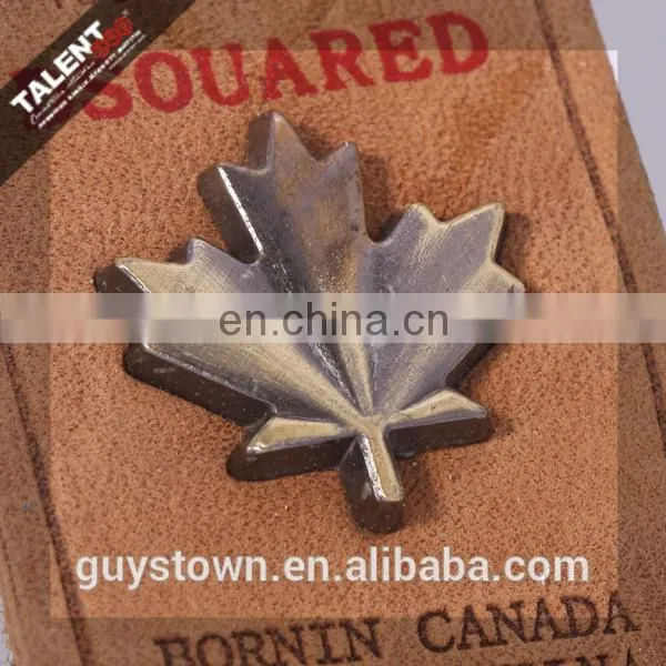 Custom Private Brand Jeans Genuine Leather Patch With Metal Logo photo-6