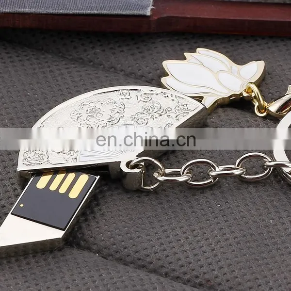 Custom Metal Fan Shape Flash Usb Pen Drive Keychain photo-5