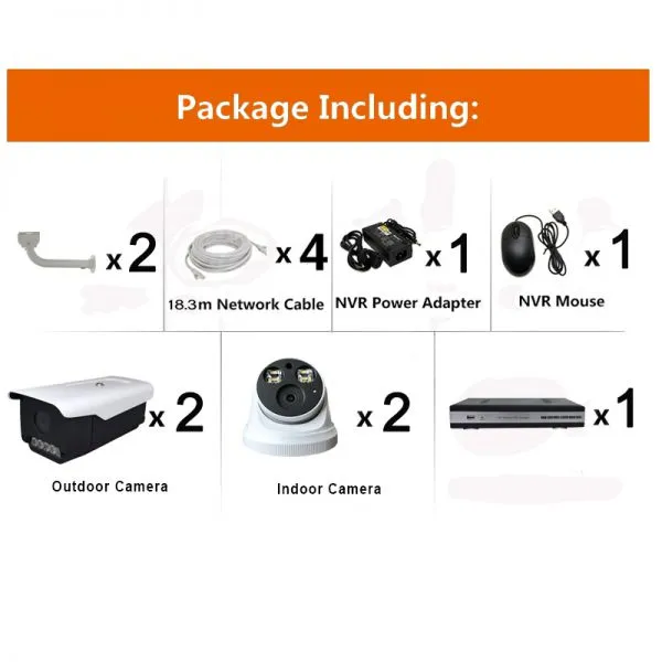 4chs 5.0MP Full Color in Day & Night Network Poe IP Camera Systems photo-5